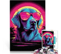 Jigsaw Puzzles for Adults 2000 Piece Dog in Miami Vice Style Lernspiele denn eignet sich ideal als Geschenk für die ganze Familie70x100cm