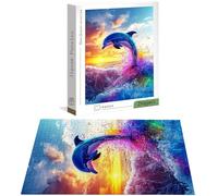 Jigsaw Puzzles for Adults 2000 Piece, Dolphin Jigsaw Puzzles for Adults, Waves Jigsaws 2000 Pieces with Box, Wooden Puzzle Challenging Game for the Whole for Women, Men, Wooden Puzzle for Gifts H-7252