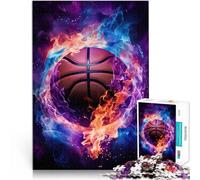 Jigsaw Puzzles for Adults 2000 Piece Flame Engulfed Basketball Hands-on-Spiel Geburtstagsgeschenk, Geschenke, Wandkunst70x100cm