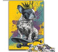 Jigsaw Puzzles for Adults 2000 Piece French Bulldog Skateboarding Help The Brain Exercise Addictive Toys to Cultivate Patience Parent-child Interaction 70x100cm