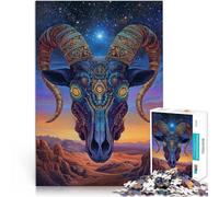 Jigsaw Puzzles for Adults 2000 Piece Goat skull Made of cardboard for age 14 years and over Tough challenge learning educational Gift。size：70x100cm/27.5x39.3inch
