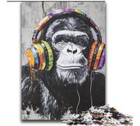 Jigsaw Puzzles for Adults 2000 Piece Gorilla with Headphones for And from 14 Years And over Hands-on Game Christmas Game Gifts 70x100cm