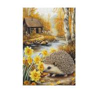 Jigsaw Puzzles for Adults 2000 Piece Hedgehog Large Puzzle Autumn, Difficult Challenging Family Games for The Whole for Women, Wooden Jigsaws with Gift Box Packaging, Gifts for Women 99x70cm D-991