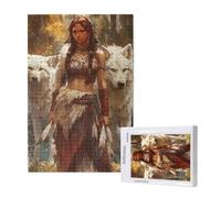 Jigsaw Puzzles for Adults 2000 Piece Indian Jigsaw Puzzles for Adults with Gift Box 99x70 cm, Wooden Puzzle Tribe Challenging Puzzle Games Home Decoration, for The Whole Family,p1692t