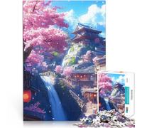 Jigsaw Puzzles for Adults 2000 Piece Japanese Village Waterfall Präzisionsschnitt Heimdekoration Spielzeug70x100cm