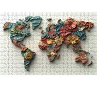 Jigsaw Puzzles for Adults 2000 Piece Jigsaw Puzzles for Adults World Map Creative Puzzle for Family Educational Games Home Decoration Gifts for Women DIY Puzzle Wall Decoration Theme: Flower RXPT-685