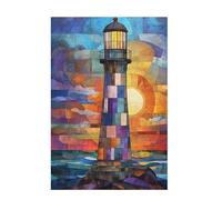 Jigsaw Puzzles for Adults 2000 Piece Lighthouse Large Puzzle Abstract, Difficult Challenging Family Games for The Whole for Women, Wooden Jigsaws with Gift Box Packaging, Room Decor 99x70cm D-950