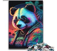 Jigsaw Puzzles for Adults 2000 Piece Neon Panda Stress Reliever Difficult Challenge Every Piece Is Unique - Challenging Family Fun Game 70x100cm