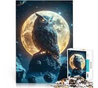 Jigsaw Puzzles for Adults 2000 Piece Owl on a Moonlit Rock Lernspiele DIY Spielzeug Lernspiel für Geburtstag, Weihnachten70x100cm