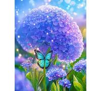 Jigsaw Puzzles for Adults 2000 Piece Purple Hydrangea Butterfly, Jigsaws 2000 pieces for adults Family Activity, Challenging puzzles Games, Colourful, Beautiful Decoration Puzzle