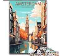 Jigsaw Puzzles for Adults 2000 Piece Puzzle Amsterdam Netherlands, Family Game Stress Reliever Difficult Challenge Enhance Love between Couples 70x100cm