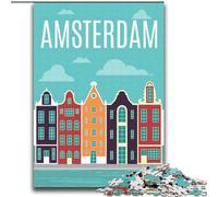 Jigsaw Puzzles for Adults 2000 Piece Puzzle Amsterdam Netherlands, Family Game Stress Reliever Difficult Challenge Enhance Love between Couples 70x100cm