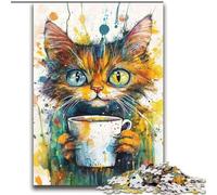 Jigsaw Puzzles for Adults 2000 Piece Puzzle Cat Drinking Coffee Help The Brain Exercise Addictive Toys to Cultivate Patience Perfect Decoration 70x100cm