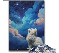 Jigsaw Puzzles for Adults 2000 Piece Puzzle Cat Looking Up at The Stars,Artistic Wall Decor & Birthday Gift Idea for Friends,Home Office 70x100cm