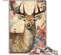 Jigsaw Puzzles for Adults 2000 Piece Puzzle Colourful Deer with Flowers for And from 14 Years And over Play Toys Because It Is Ideal As A Gift for The Whole Family 70x100cm