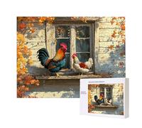 Jigsaw Puzzles for Adults 2000 Piece, Puzzle Educational Games, Challenging Puzzle Game for The Whole for Women, Gifts for Men, DIY Craft Puzzles for Home Decor Gifts, Theme: Farmhouse Chicken C-555