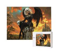 Jigsaw Puzzles for Adults 2000 Piece, Puzzle Educational Games, Challenging Puzzle Game for The Whole for Women, Gifts for Men, DIY Craft Puzzles for Home Decor Gifts, Theme: Skull Black Angel C-435