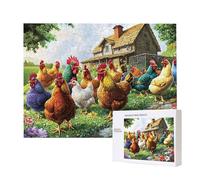Jigsaw Puzzles for Adults 2000 Piece, Puzzle Educational Games, Challenging Puzzle Game for The Whole for Women, Gifts for Men, DIY Craft Puzzles for Home Decor Gifts, Theme: Farm Chicken Flock C-545