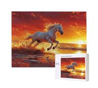 Jigsaw Puzzles for Adults 2000 Piece, Puzzle Educational Games, Challenging Puzzle Game for The Whole for Women, Gifts for Men, DIY Craft Puzzles for Home Decoration Gifts, Theme: Sunset Horse C-801