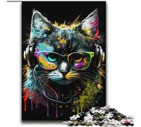 Jigsaw Puzzles for Adults 2000 Piece Puzzle Headphones Cat Help The Brain Exercise Addictive Toys to Cultivate Patience Perfect Decoration 70x100cm