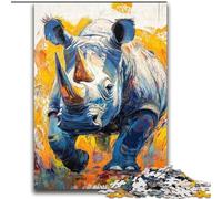 Jigsaw Puzzles for Adults 2000 Piece Rhino Oil Painting for And from 14 Years And over Hands-on Game Christmas Game Gifts 70x100cm