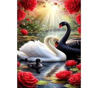 Jigsaw Puzzles for Adults 2000 piece,Roses Lake Swans puzzles for adults,Classic Educational Games DIY Handwork Puzzle for Home Decor Gift