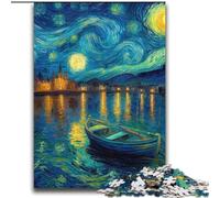 Jigsaw Puzzles for Adults 2000 Piece Starry Sky Boat Help The Brain Exercise Addictive Toys to Cultivate Patience Parent-child Interaction 70x100cm