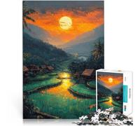 Jigsaw Puzzles for Adults 2000 Piece Sunset Over Rice Terraces Stressabbau Einzigartige Geburtstags- und Geschenkideen70x100cm