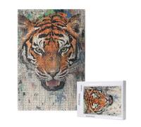 Jigsaw Puzzles for Adults 2000 Piece Tiger Jigsaw Puzzles for Adults with Gift Box 99x70 cm, Wooden Puzzle Animal Challenging Puzzle Games Home Decoration, for The Whole Family,p1347t