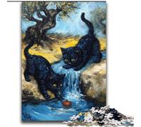 Jigsaw Puzzles for Adults 2000 Piece Two Black Cats Artistic Wall Decor & Birthday Gift Idea for Friends, Home Office 70x100cm