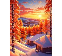 Jigsaw Puzzles for Adults 2000 Piece Winter Cabin Tree, Jigsaws 2000 pieces for adults Family Activity, Challenging puzzles Games, Colourful, Beautiful Decoration Puzzle