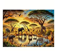 Jigsaw Puzzles For Adults 2000 Pieces African Grassland Animals puzzles 2000 pieces for adults Teenagers Challenge Toy Educational Games Home Decoration Puzzle Gifts 100x70 cm/2000pcs