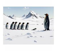 Jigsaw Puzzles for Adults 2000 Pieces,Animal Penguin and a Group of Cubs Paper Puzzle,Release Stress and Solve Problems70x100cm