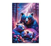 Jigsaw Puzzles for Adults 2000 Pieces Animals Bears Roses, Challenge High Difficulty, Educational Games Impossible Puzzle, Puzzles for Adults 2000 Piece