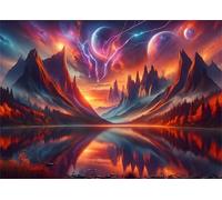 Jigsaw Puzzles for Adults 2000 pieces,Autumn Mountain Reflections puzzles for adults,Classic Educational Games DIY Handwork Puzzle for Home Decor Gift