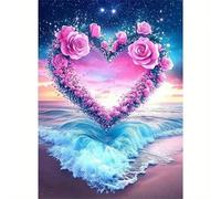 Jigsaw Puzzles for Adults 2000 pieces,Beach Heart Roses puzzles for adults,Classic Educational Games DIY Handwork Puzzle for Home Decor Gift