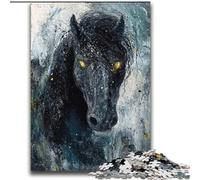 Jigsaw Puzzles for Adults 2000 Pieces Black Golden Horse Challenging Game Toys Deal As Gifts for The Whole Family for Ages 14+ 70x100cm