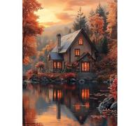 Jigsaw Puzzles for Adults 2000 Pieces,Cabin Landscape puzzles for adults,Classic Educational Games DIY Handwork Puzzle for Home Decor Gift