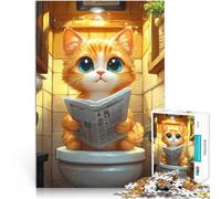 Jigsaw Puzzles for Adults 2000 Pieces Cat Reading Newspaper on Toilet Spielspielzeug Geburtstagsgeschenk70x100cm