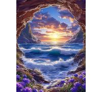 Jigsaw Puzzles for Adults 2000 Pieces,Cave Flowers Sunset jigsaw puzzle 100x70 cm Challenging DIY Puzzle for Home Decoration,Family puzzles Perfect for Game