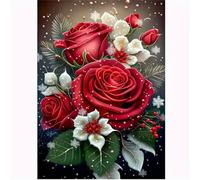 Jigsaw Puzzles for Adults 2000 pieces,Christmas Red Roses puzzles for adults,Classic Educational Games DIY Handwork Puzzle for Home Decor Gift