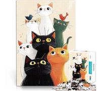 Jigsaw Puzzles for Adults 2000 Pieces Curious Cat Crew Schwierig und herausfordernd Geschenke für Freunde und Familie70x100cm