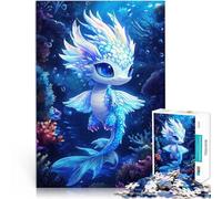 Jigsaw Puzzles for Adults 2000 Pieces Cute Blue Dragon Schwierig und herausfordernd einzigartiges Herausforderungsspiel70x100cm