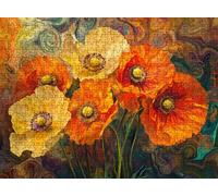Jigsaw Puzzles for Adults 2000 Pieces, Family Games Jigsaw Puzzle Wooden, Challenging Brain Teaser Game, Home Decor, for Men Women, Large 39.2 x 27.8 inches Flower Orange Color-2 f0-370