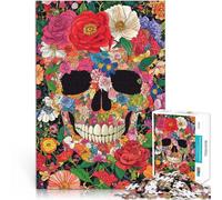 jigsaw puzzles for adults 2000 pieces “Flower Skull” Made of cardboard，Suitable for ages 14 and up Tough challenge Interesting Stress Reduction Gifts。size：70x100cm/27.5x39.3inch