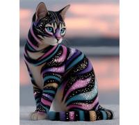 Jigsaw Puzzles for Adults 2000 Pieces Glitter Black Cat, 100x70cm 2000 pieces puzzles for adults, Educational Game Challenge Toy, Impossible Puzzle for Family Activity