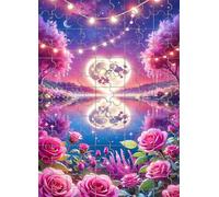 Jigsaw Puzzles for Adults 2000 Pieces,Heart Moon Roses puzzles for adults,Classic Educational Games DIY Handwork Puzzle for Home Decor Gift
