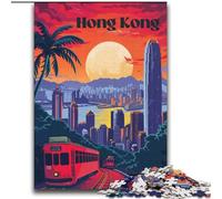 Jigsaw Puzzles for Adults 2000 Pieces Hong Kong Sunset Glow, Suitable for People Aged 14 And Above Challenging To Complete But Fun And Humorous Great Gift 70x100cm