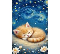 Jigsaw Puzzles for Adults 2000 Pieces Impossible Hard Difficult Challenging Puzzles for Adults 2000 Pieces Puzzle Starry Sky Cat Flower