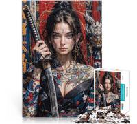 Jigsaw Puzzles for Adults 2000 Pieces Japan Female Samurai Woman Made of cardboard for age 14+ Home art decoration great gift。size：70x100cm/27.5x39.3inch